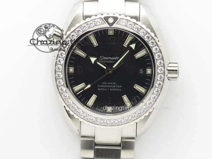 0413 Sustainable Planet Ocean Master Chronometer Chrono SS OM 1:1 Best Edition Black Dial On SS Bracelet A 8179